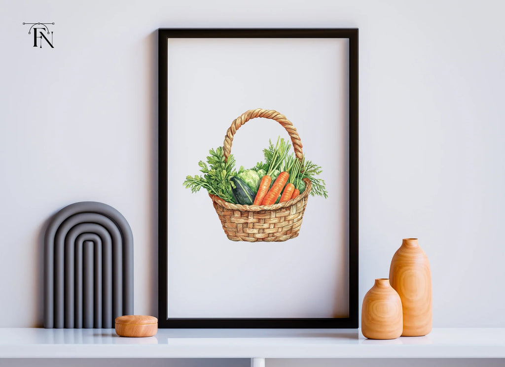 Fresh Harvest Basket Clipart Bundle