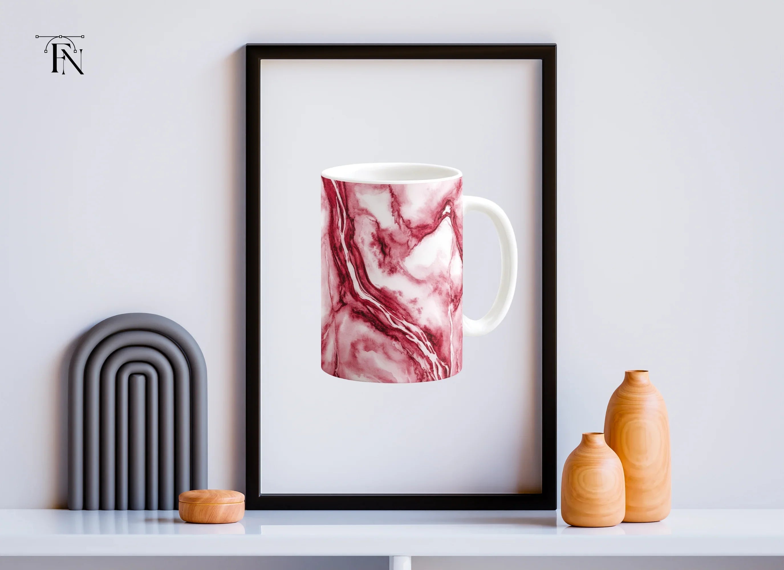 Red Marble Pattern Clipart Bundle