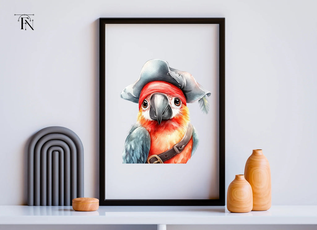 Cute Pirate Parrot Clipart Bundle