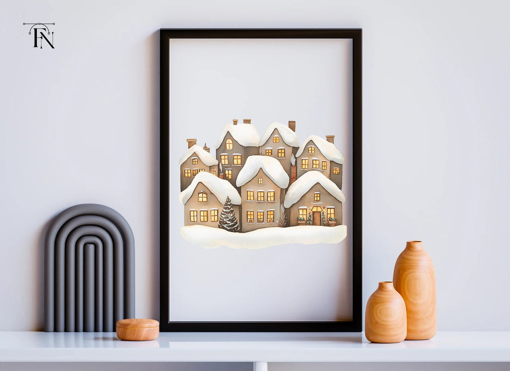 Cozy Winter Houses Clipart Bundle