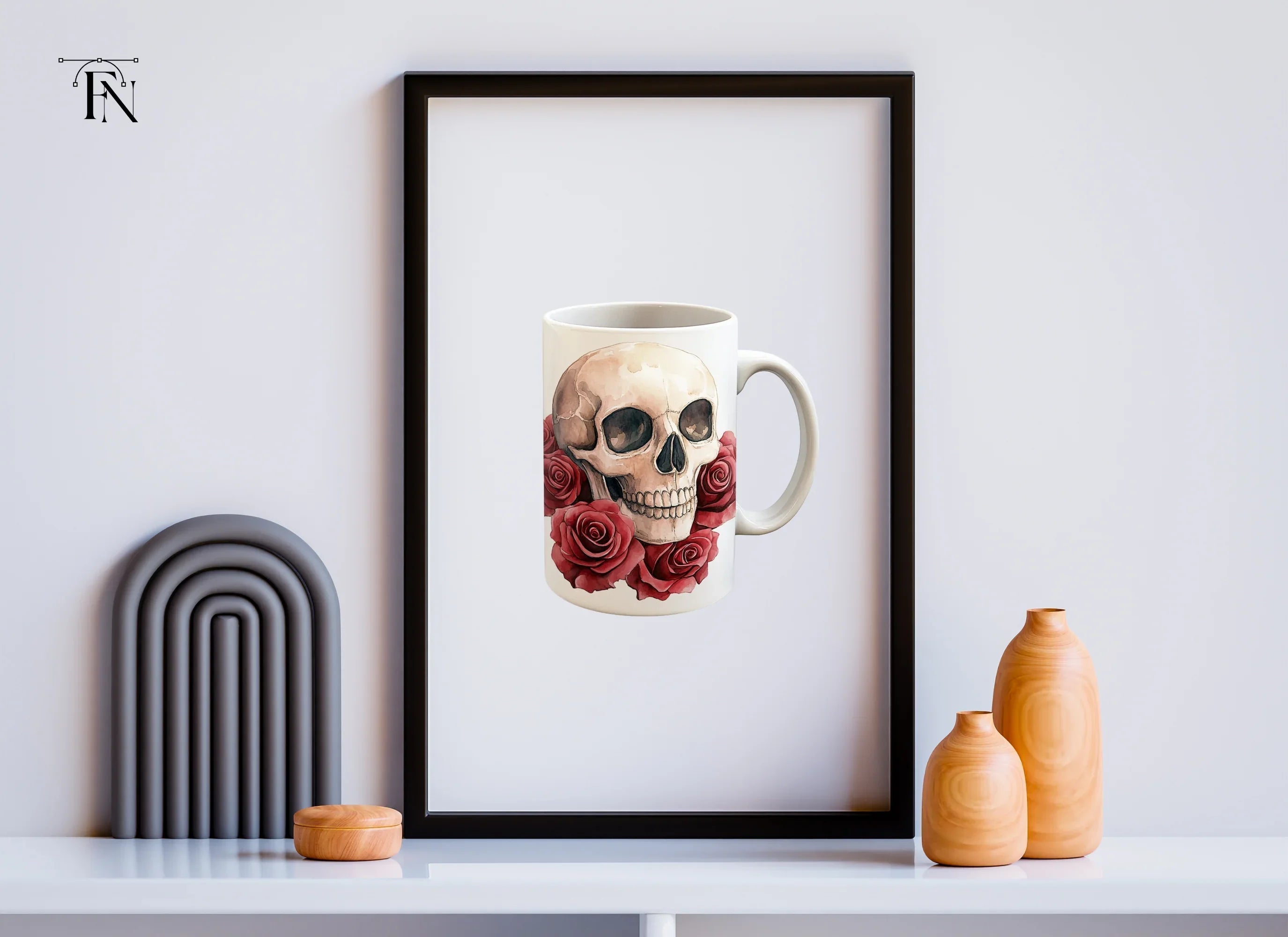 Skull Roses Clipart Bundle