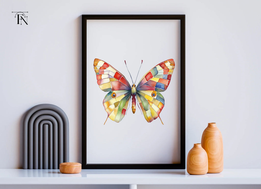 Vibrant Stained Glass Butterfly Clipart Bundle