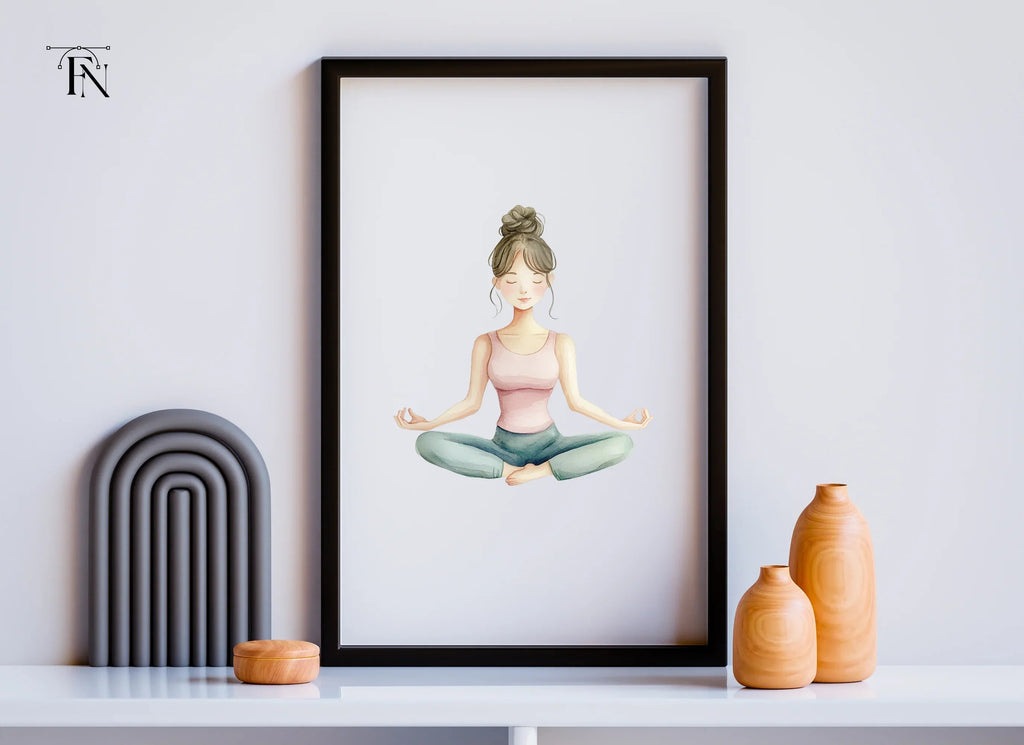 Meditating Women Yoga Clipart Bundle