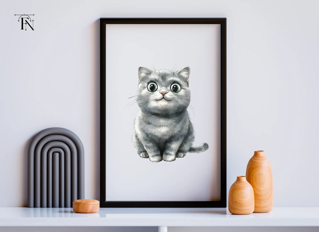 Adorable Grey Kitten Clipart Bundle