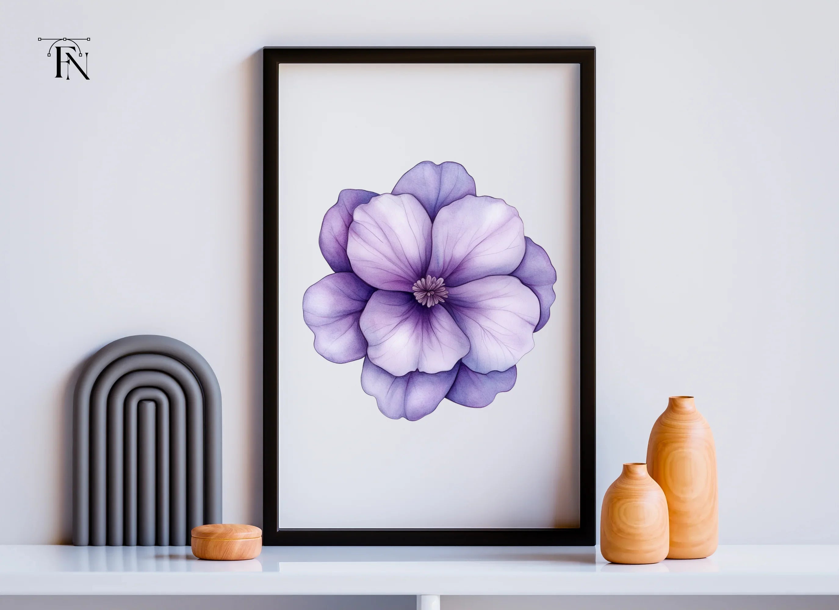 Elegant Purple Anemone Flower Clipart Bundle
