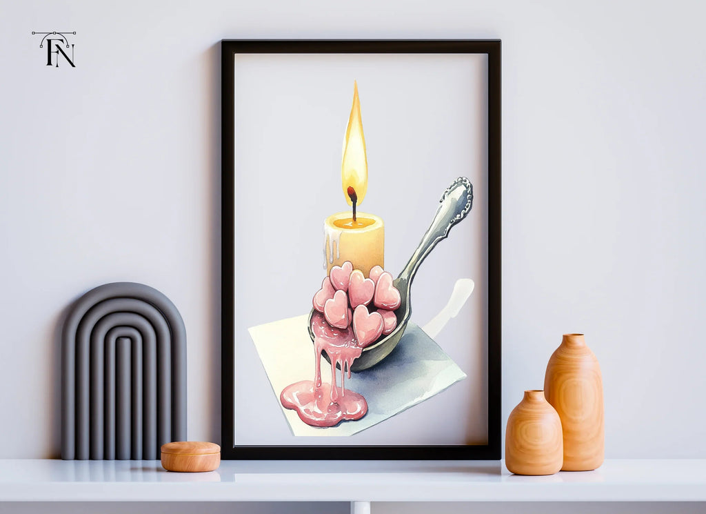 Romantic Candle Heart Clipart Bundle