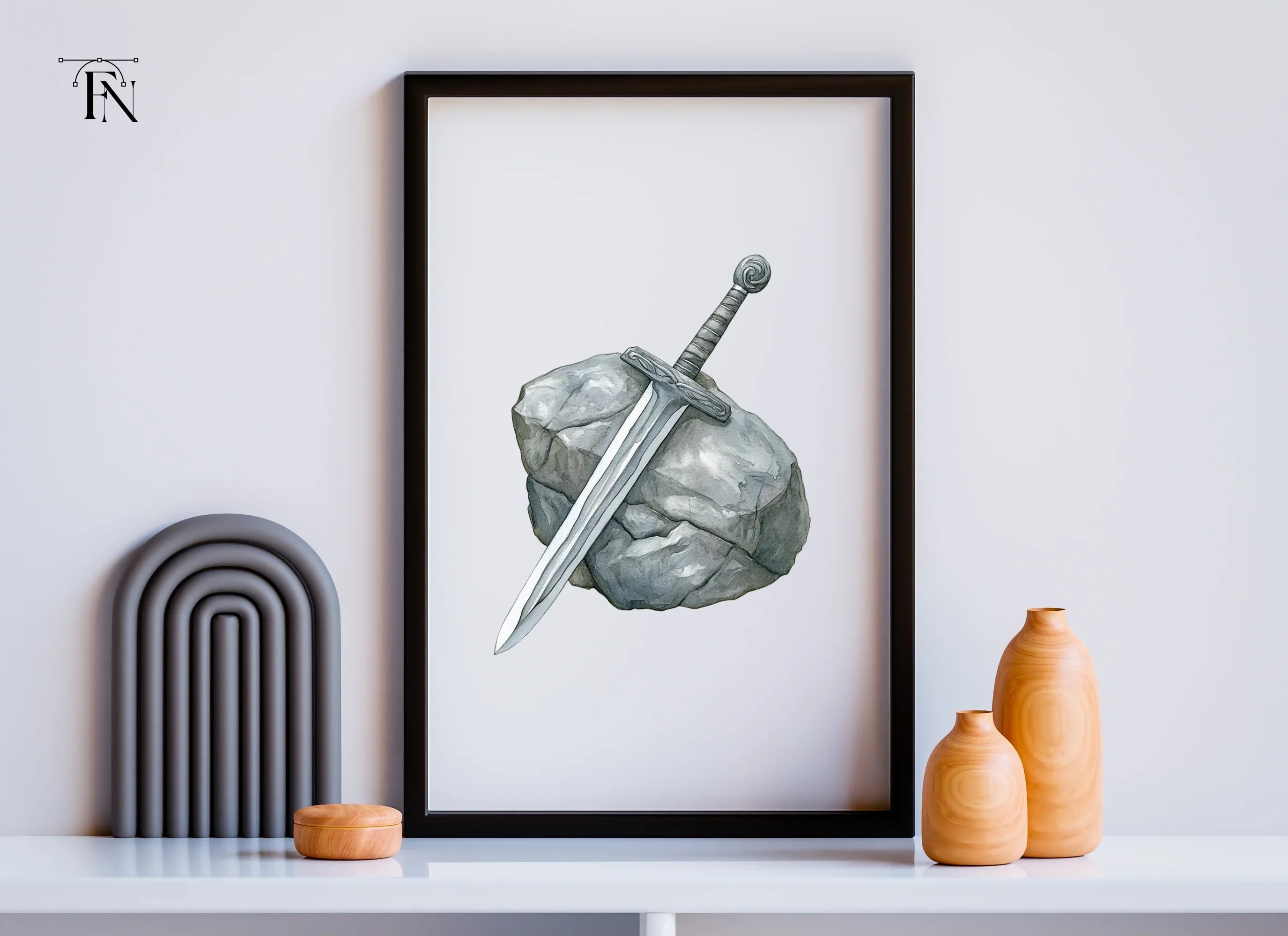 Excalibur Sword in Stone Clipart Bundle