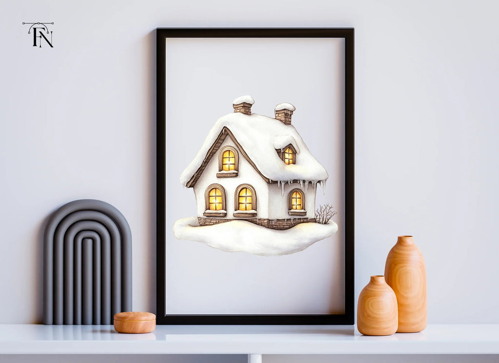 Cozy Winter Cottage Clipart Bundle