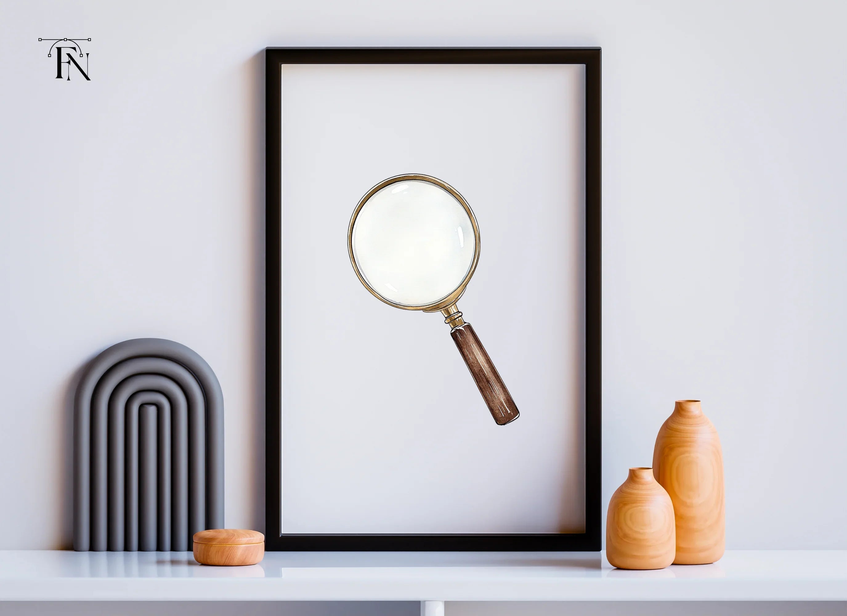 Vintage Magnifying Glass Clipart Bundle
