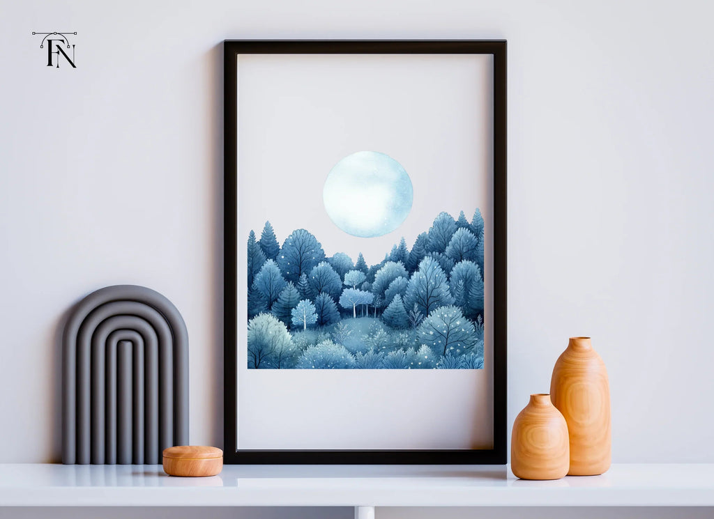 Winter Forest Moon Clipart Bundle