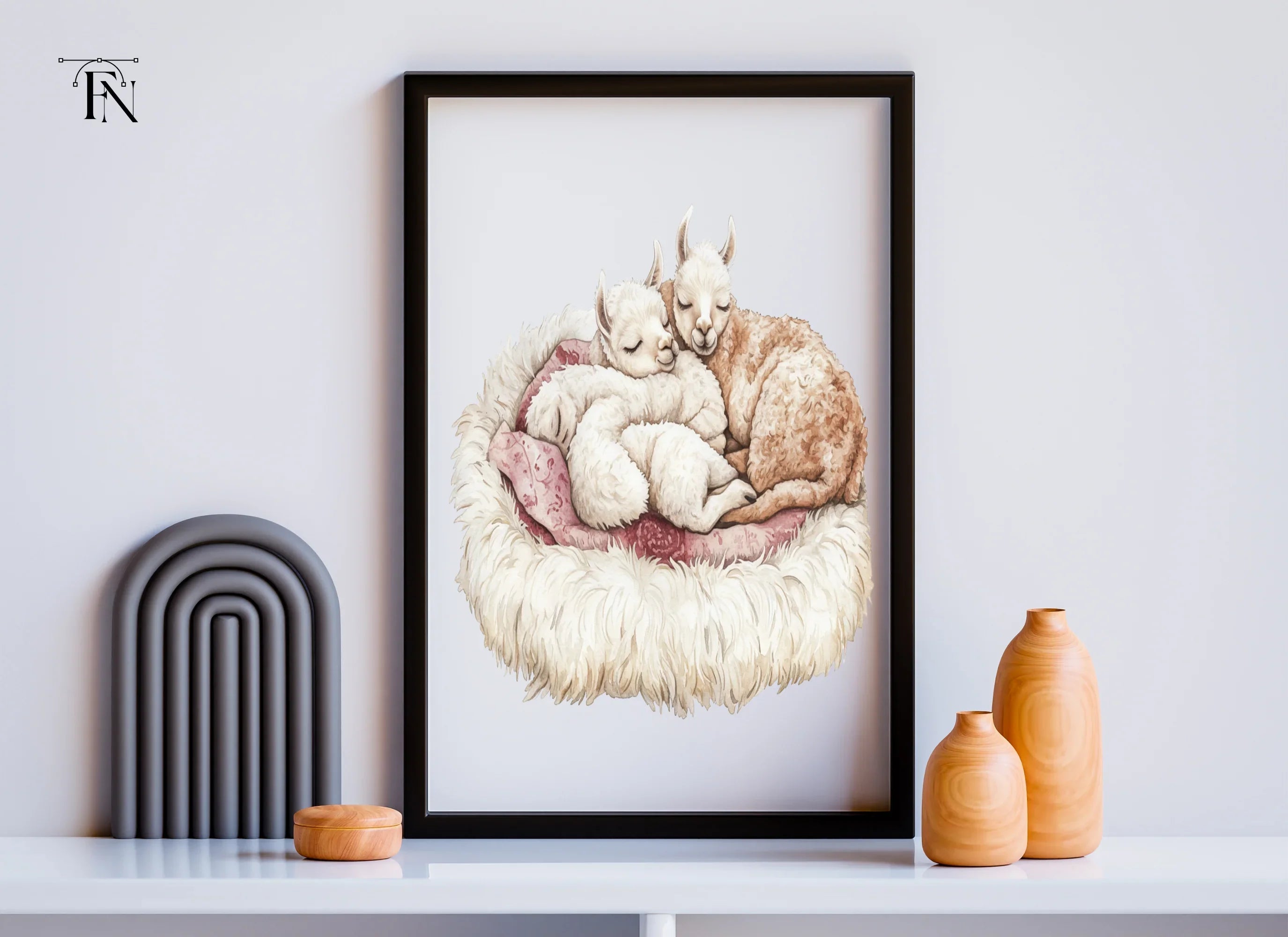 Cute Sleeping Baby Alpaca Clipart Bundle