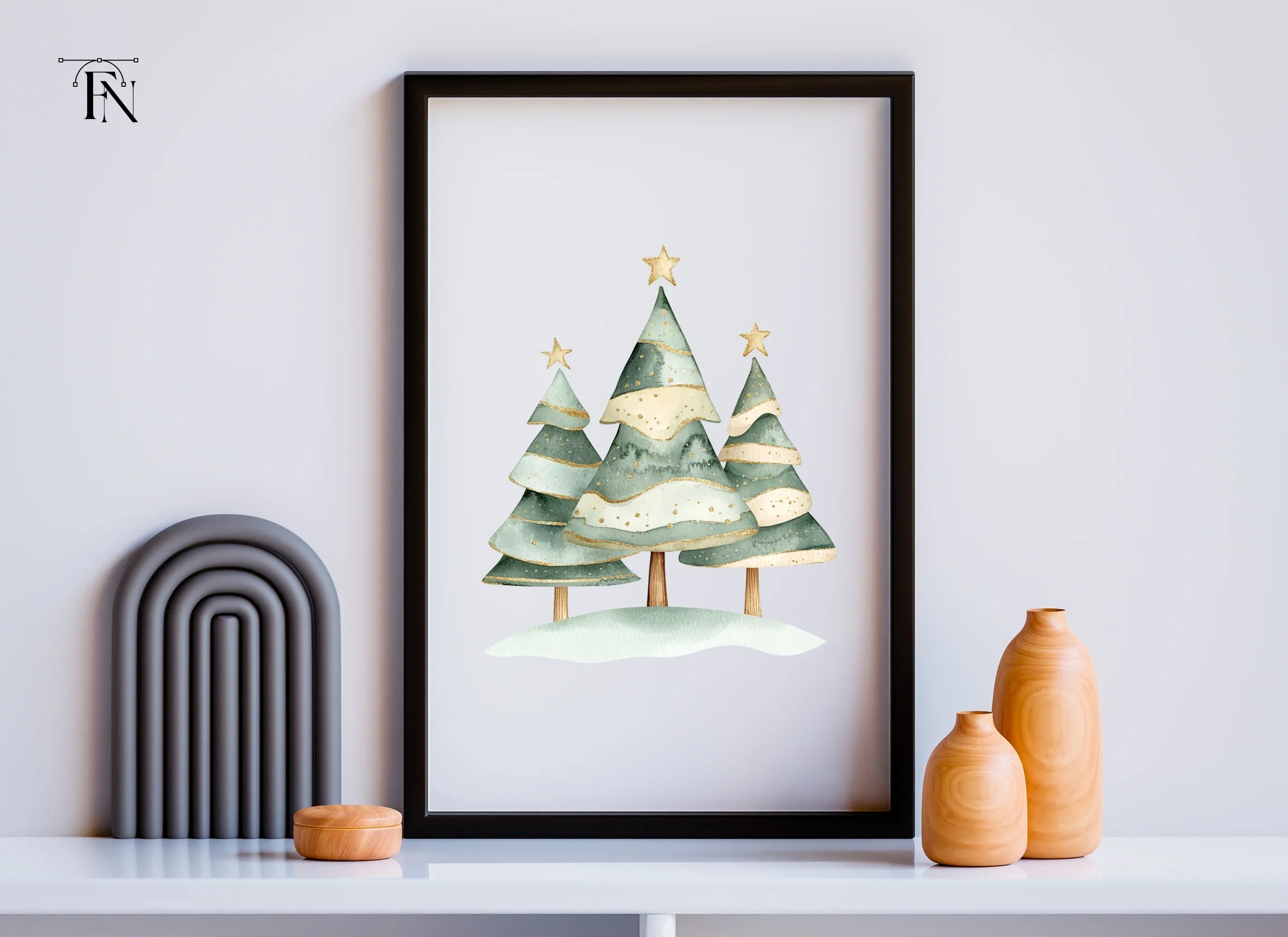 Christmas Tree Forest Clipart Bundle