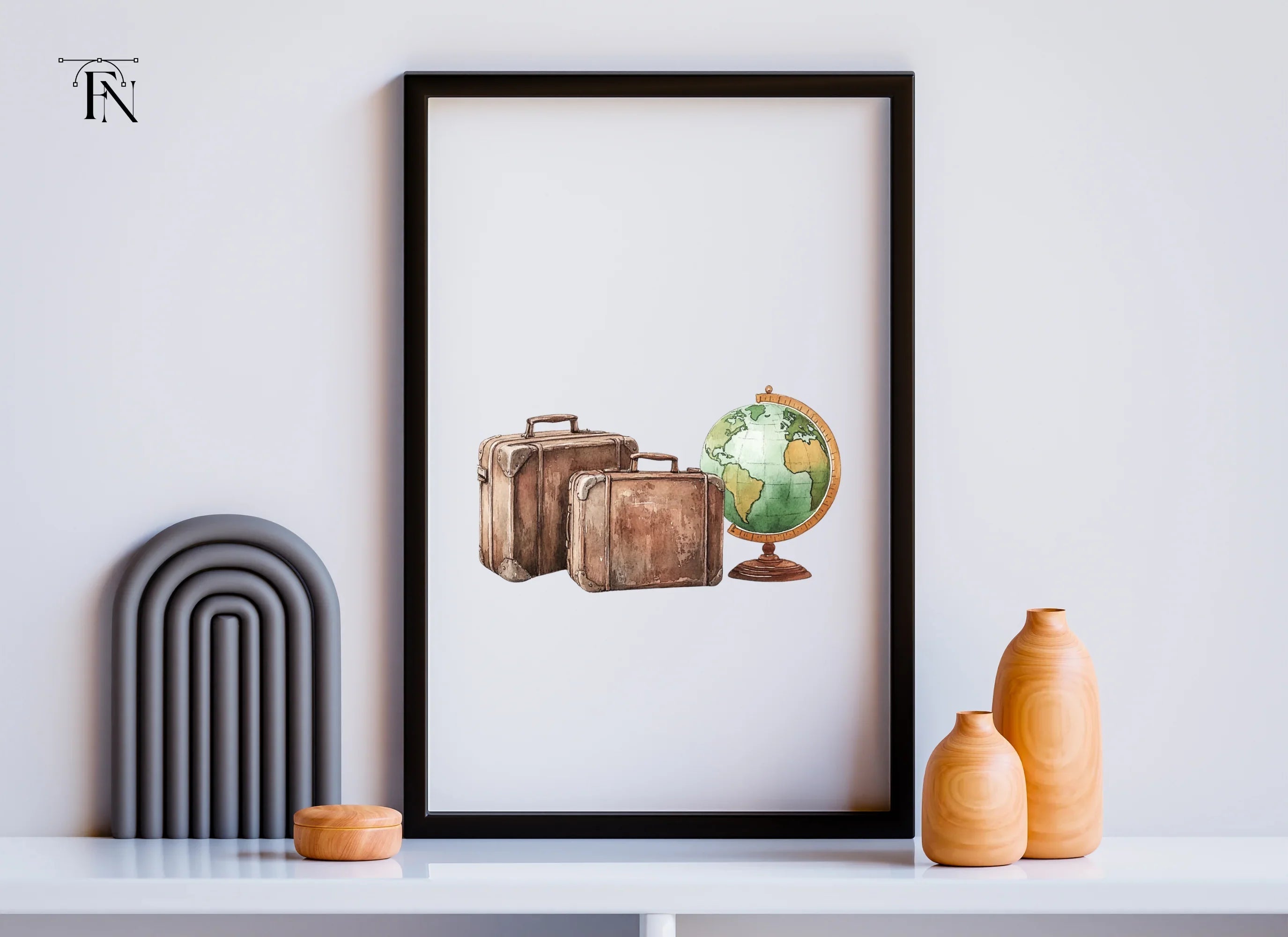 Vintage Travel Globes Clipart Bundle