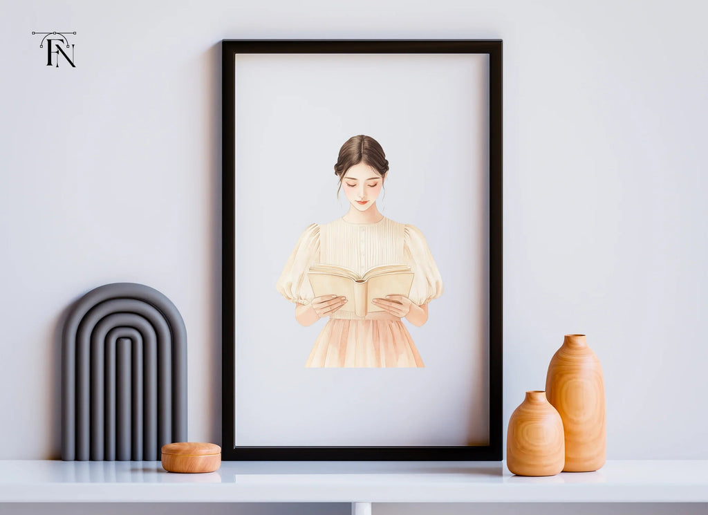 Elegant Women Reading Clipart Bundle