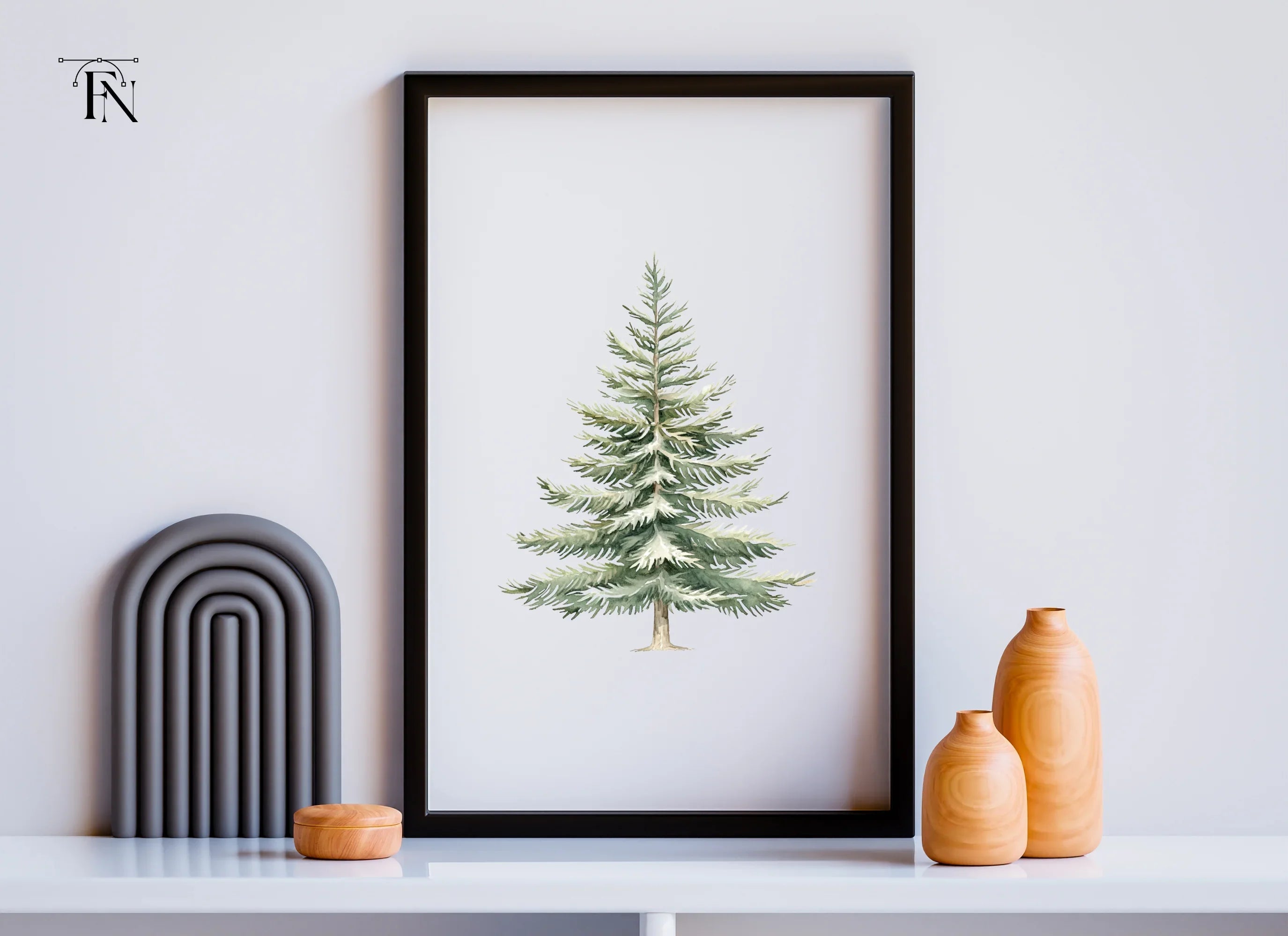 Snowy Pine Trees Clipart Bundle