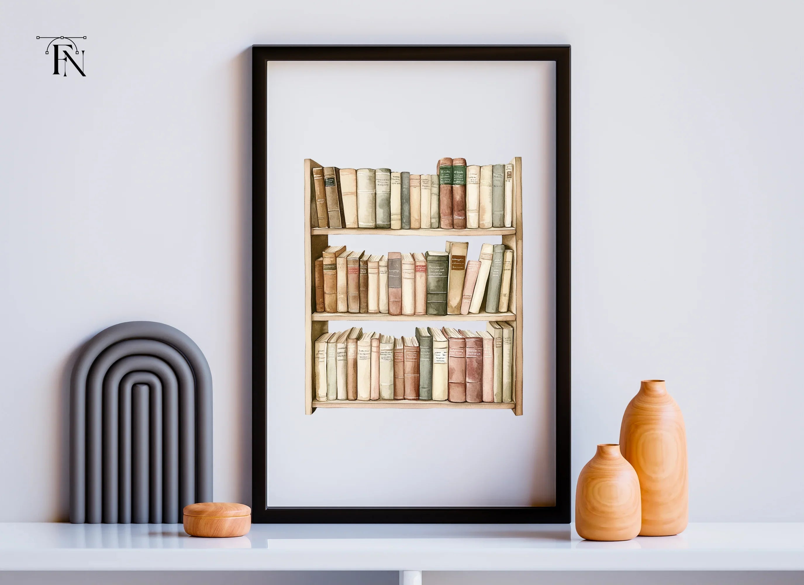 Vintage Bookshelf Clipart Bundle