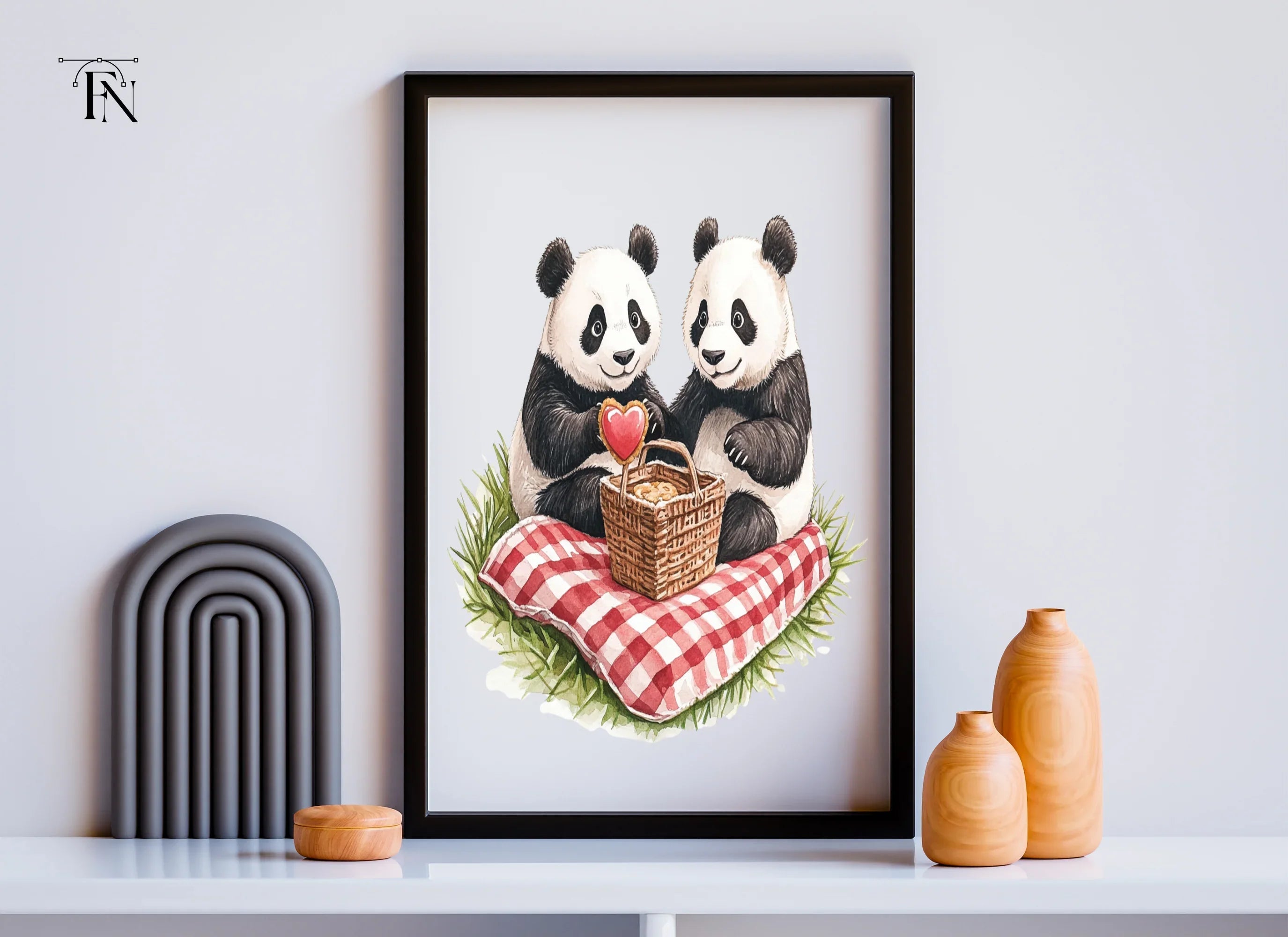 Cute Panda Bear Picnic Clipart Bundle