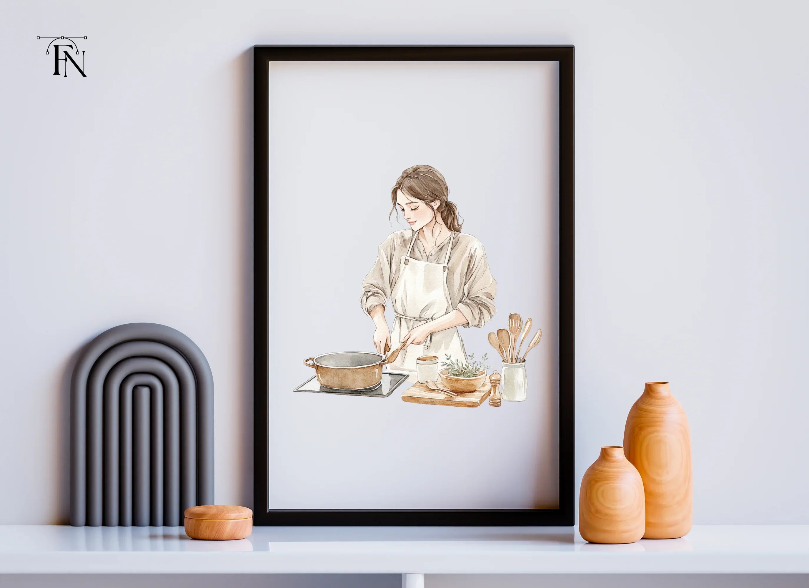 Stirring Pot Woman Clipart Bundle