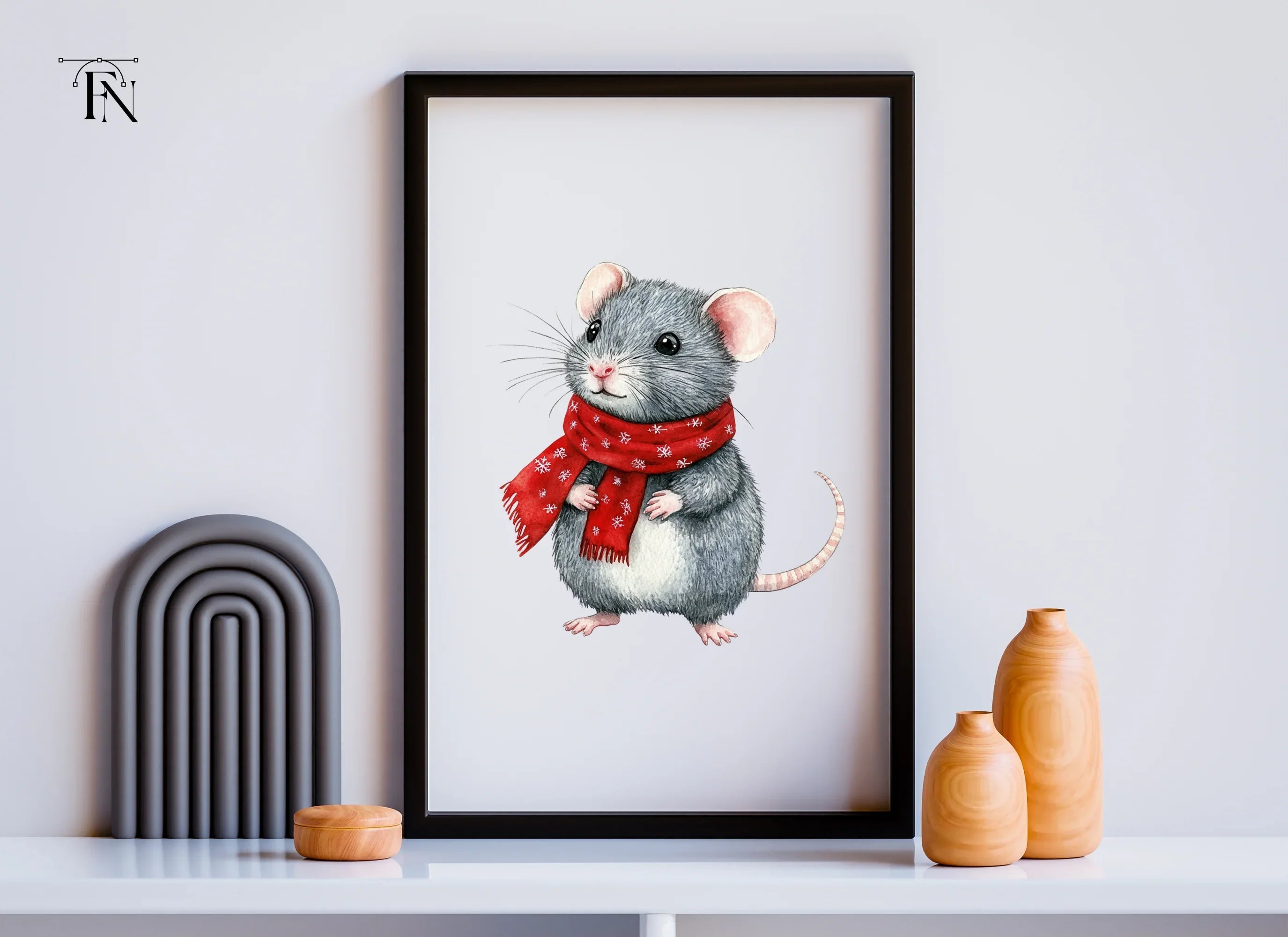 Cute Winter Mouse Clipart Bundle