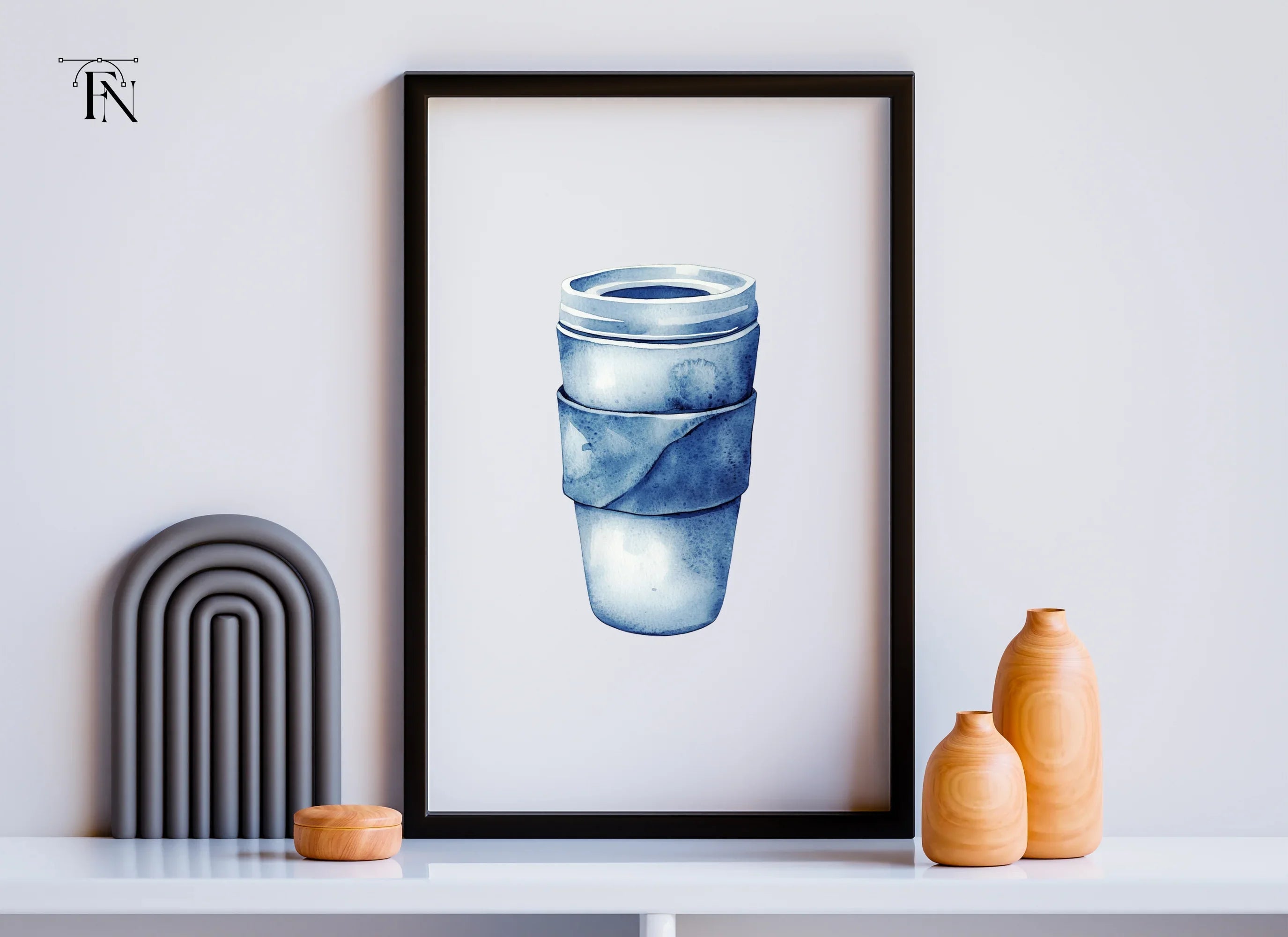 Blue Coffee Cup Clipart Bundle