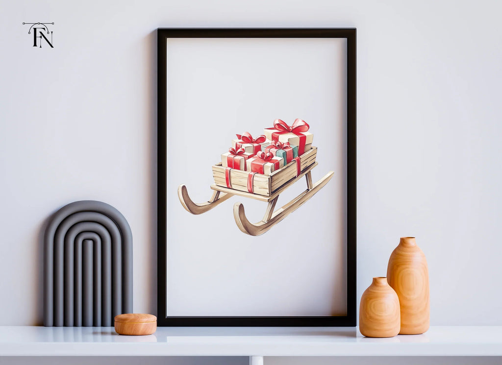 Christmas Sleighs Clipart Bundle