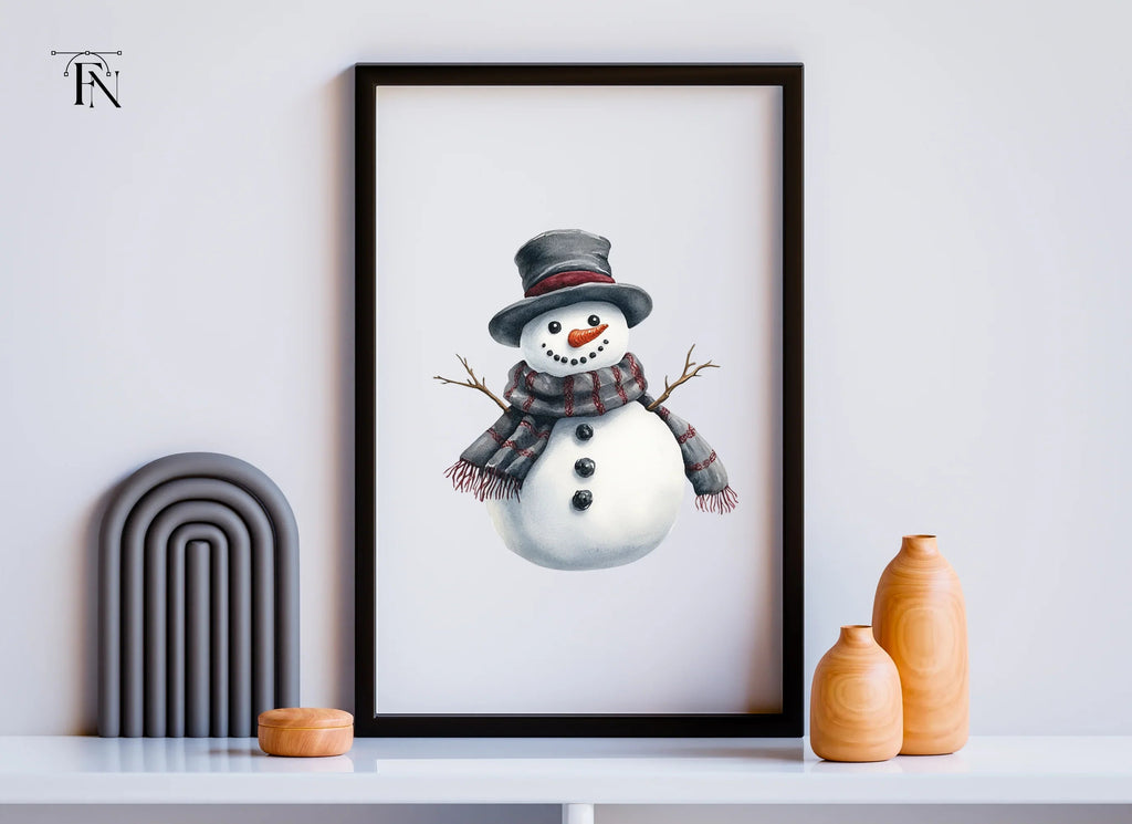 Festive Snowmen with Plaid Accessories Clipart Bundle