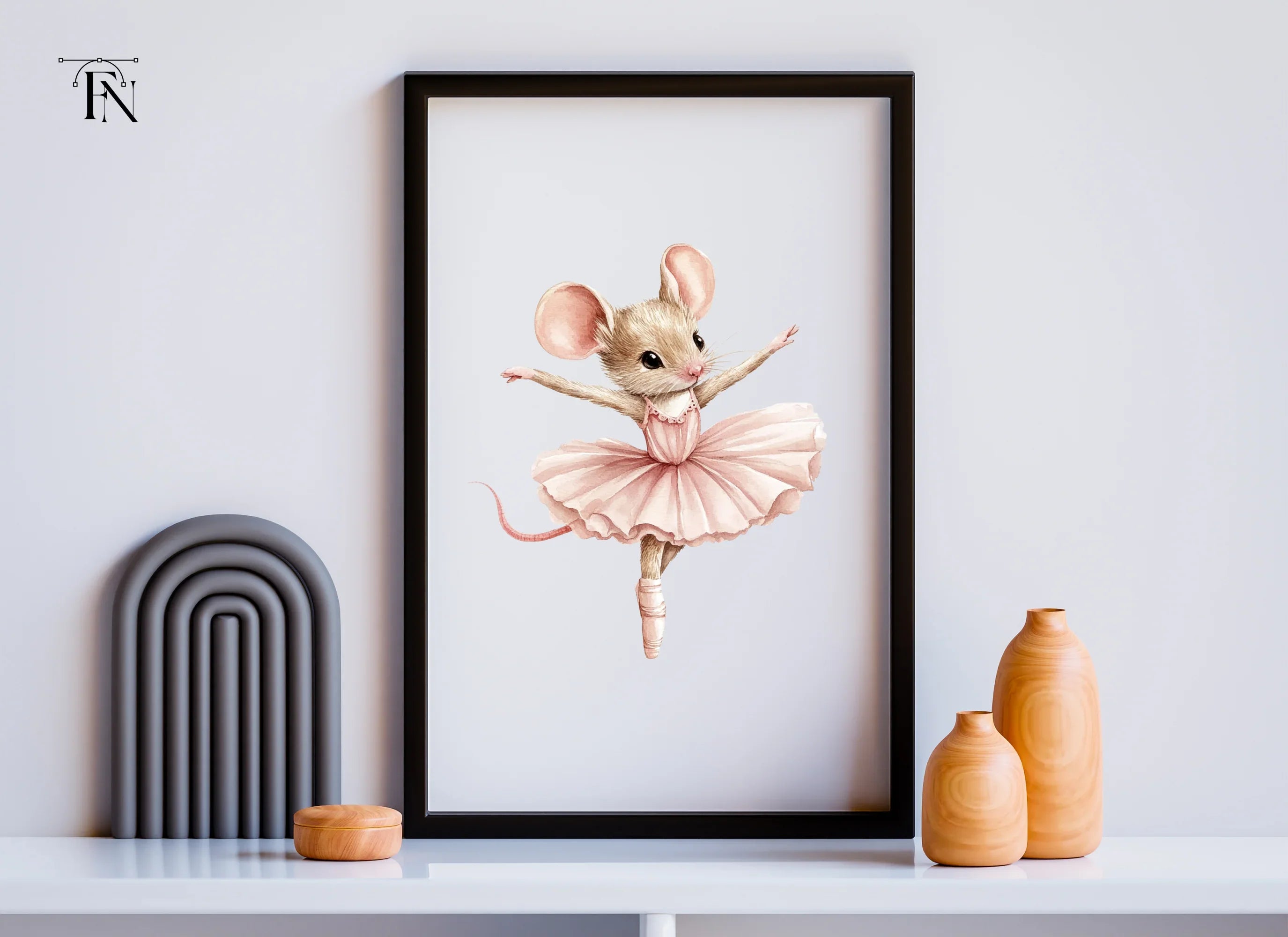 Cute Ballerina Mouse Clipart Bundle