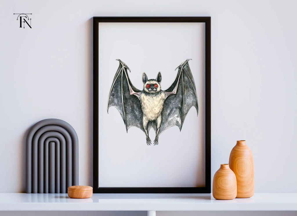 Spooky Bat with Red Eyes Clipart Bundle