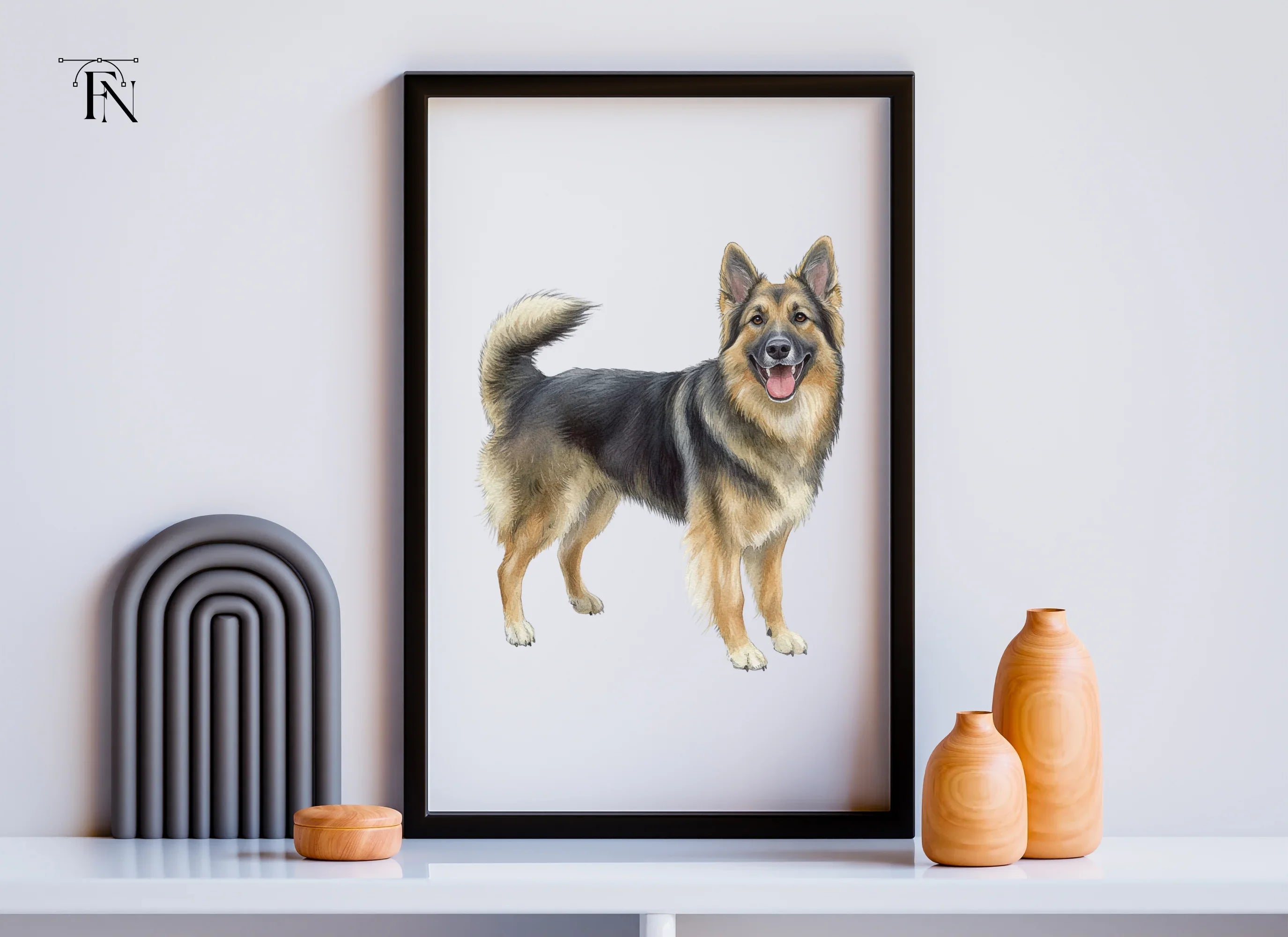 Happy German Shepherd Dog Clipart Bundle