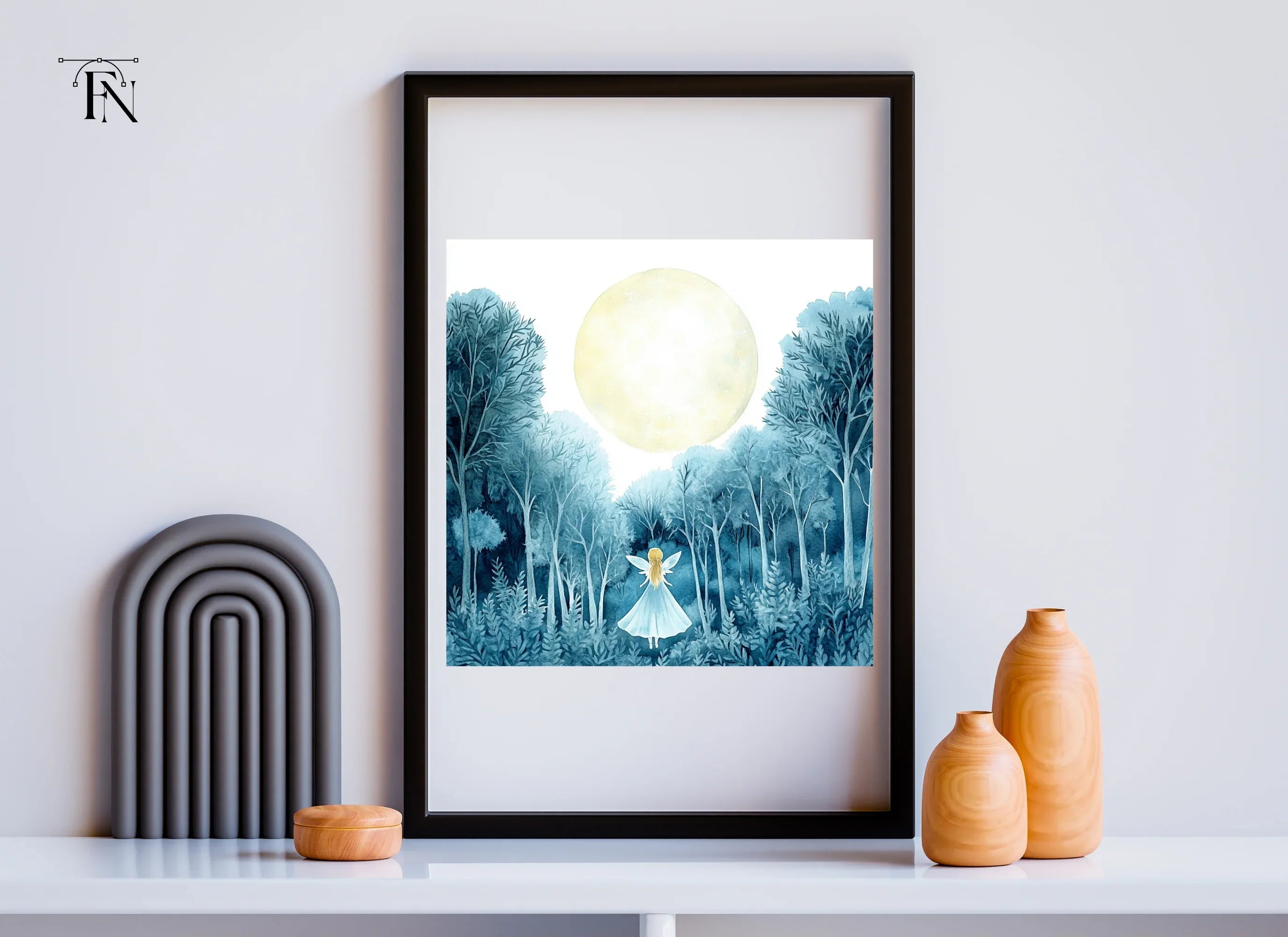 Enchanted Forest Fairy Moon Clipart Bundle