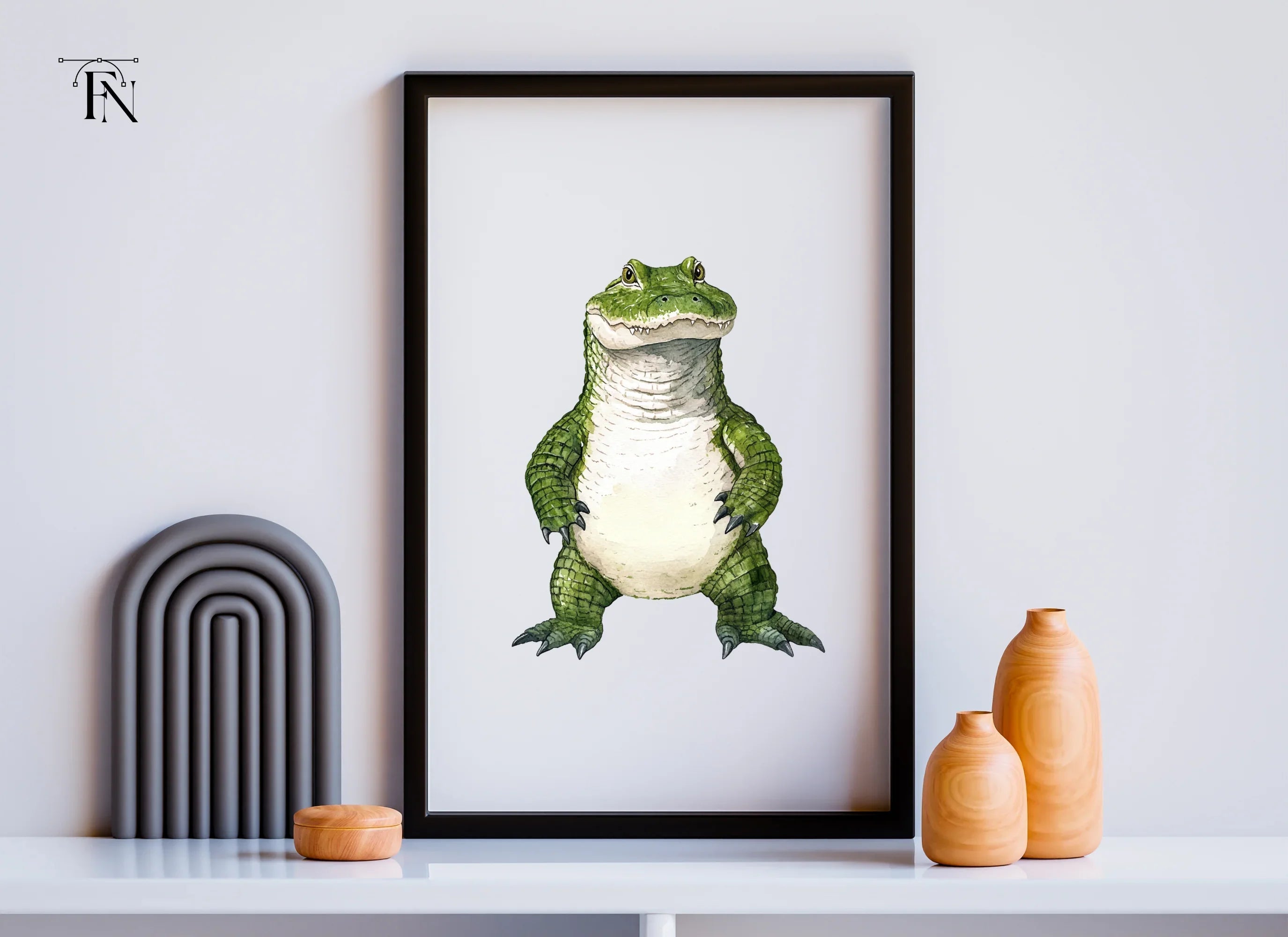 Smiling Alligator Character Clipart Bundle
