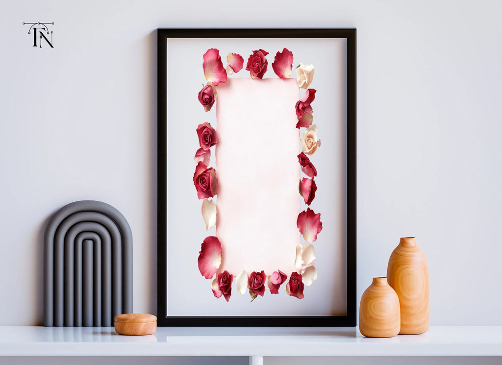 Rose Petal and Bud Frames Clipart Bundle