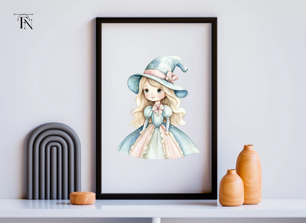 Cute Witch Girl Clipart Bundle