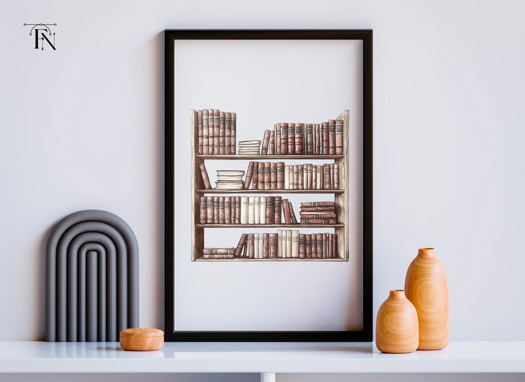 Vintage Bookshelf Clipart Bundle