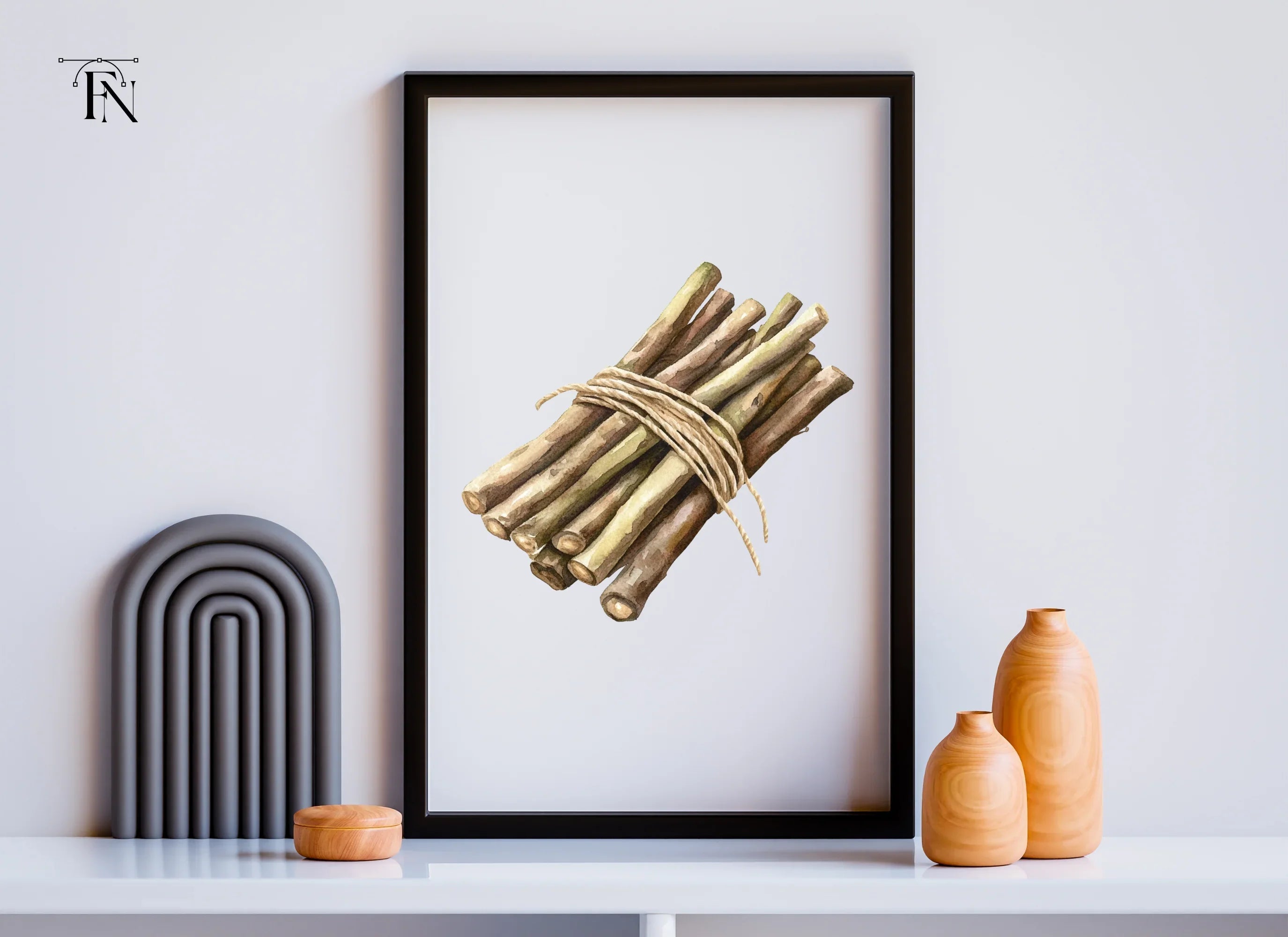 Rustic Wood Sticks Clipart Bundle