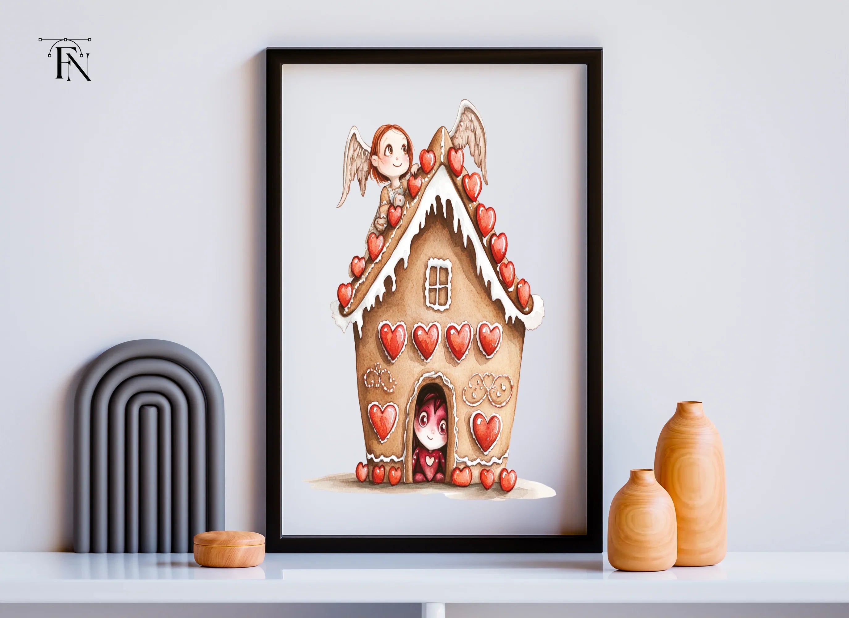 Gingerbread House Angel Clipart Bundle
