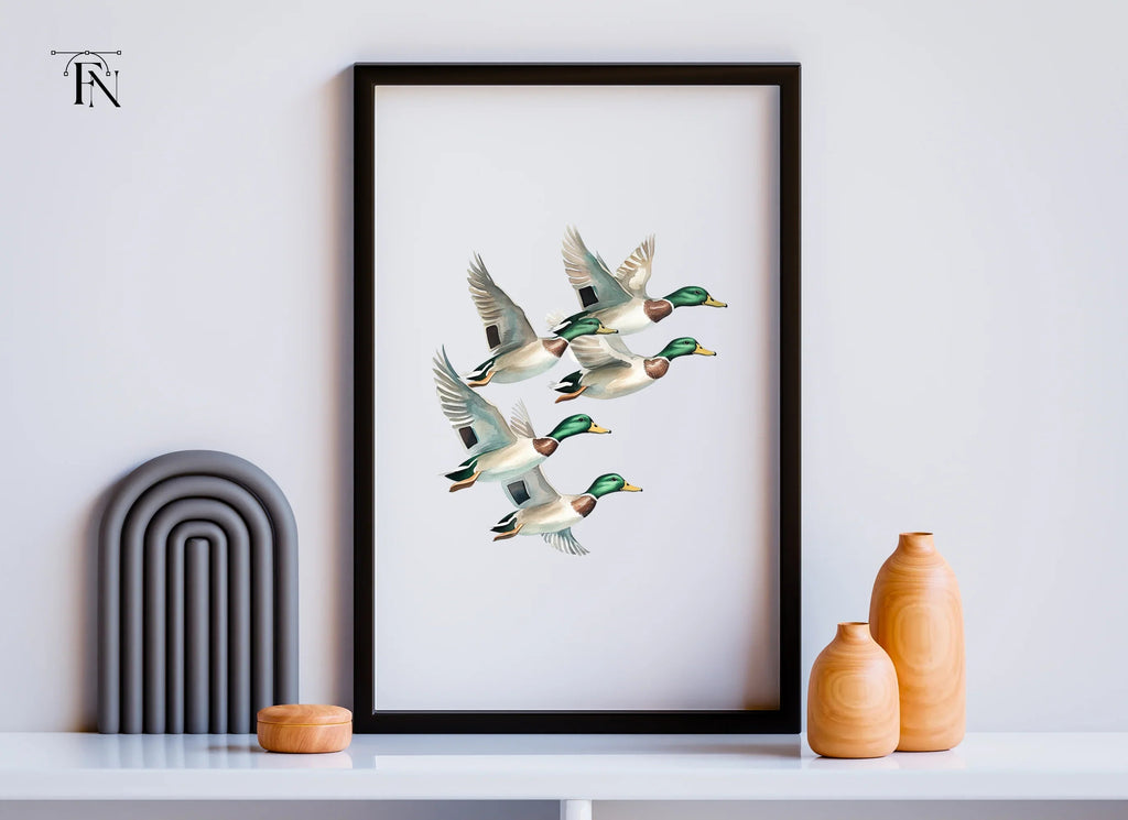 Flying Mallard Ducks Clipart Bundle