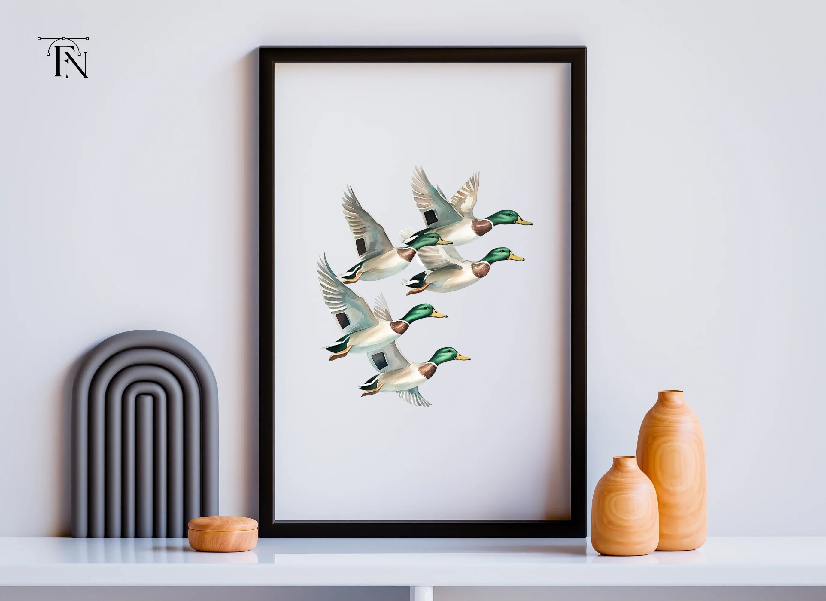 Flying Mallard Ducks Clipart Bundle