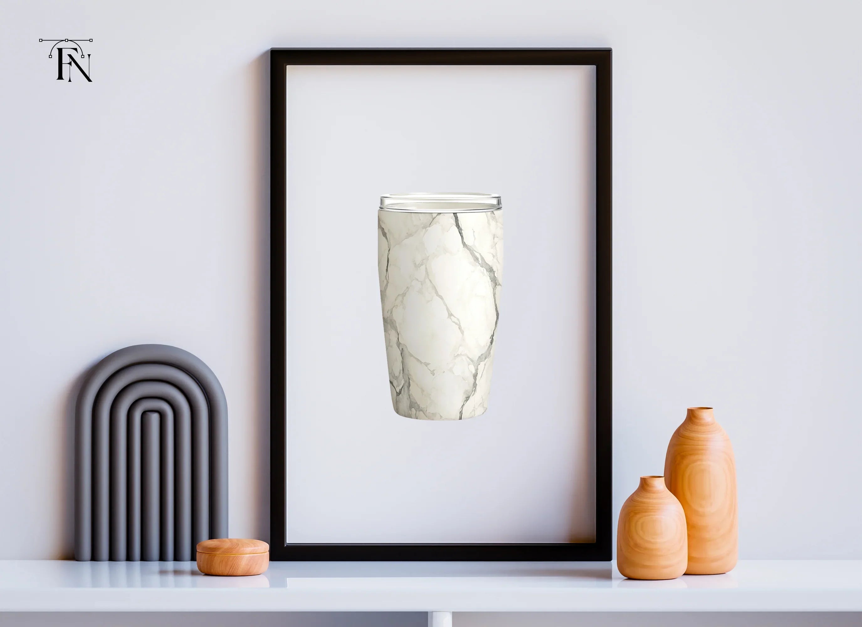 Chic White Marble Tumbler Clipart Bundle