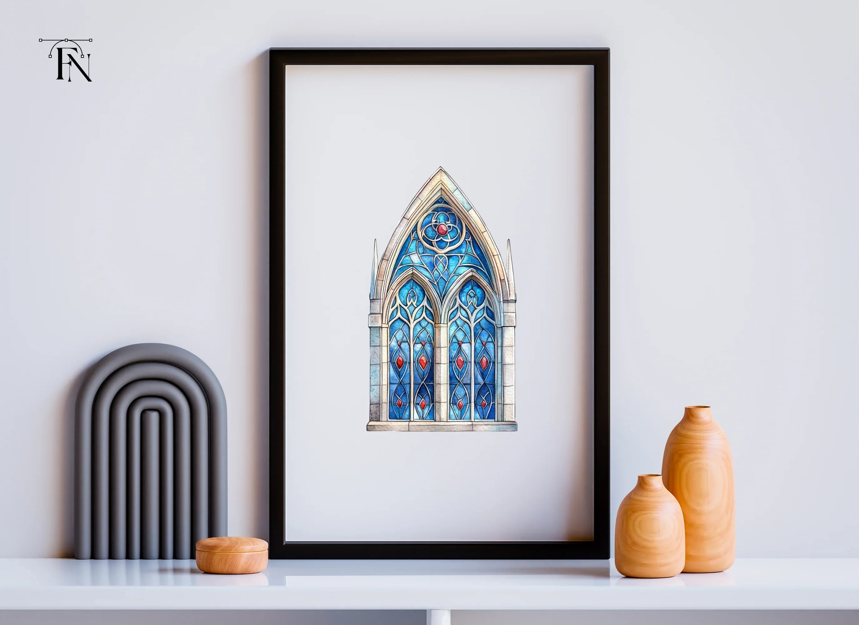 Gothic Stained Glass Window Clipart Bundle