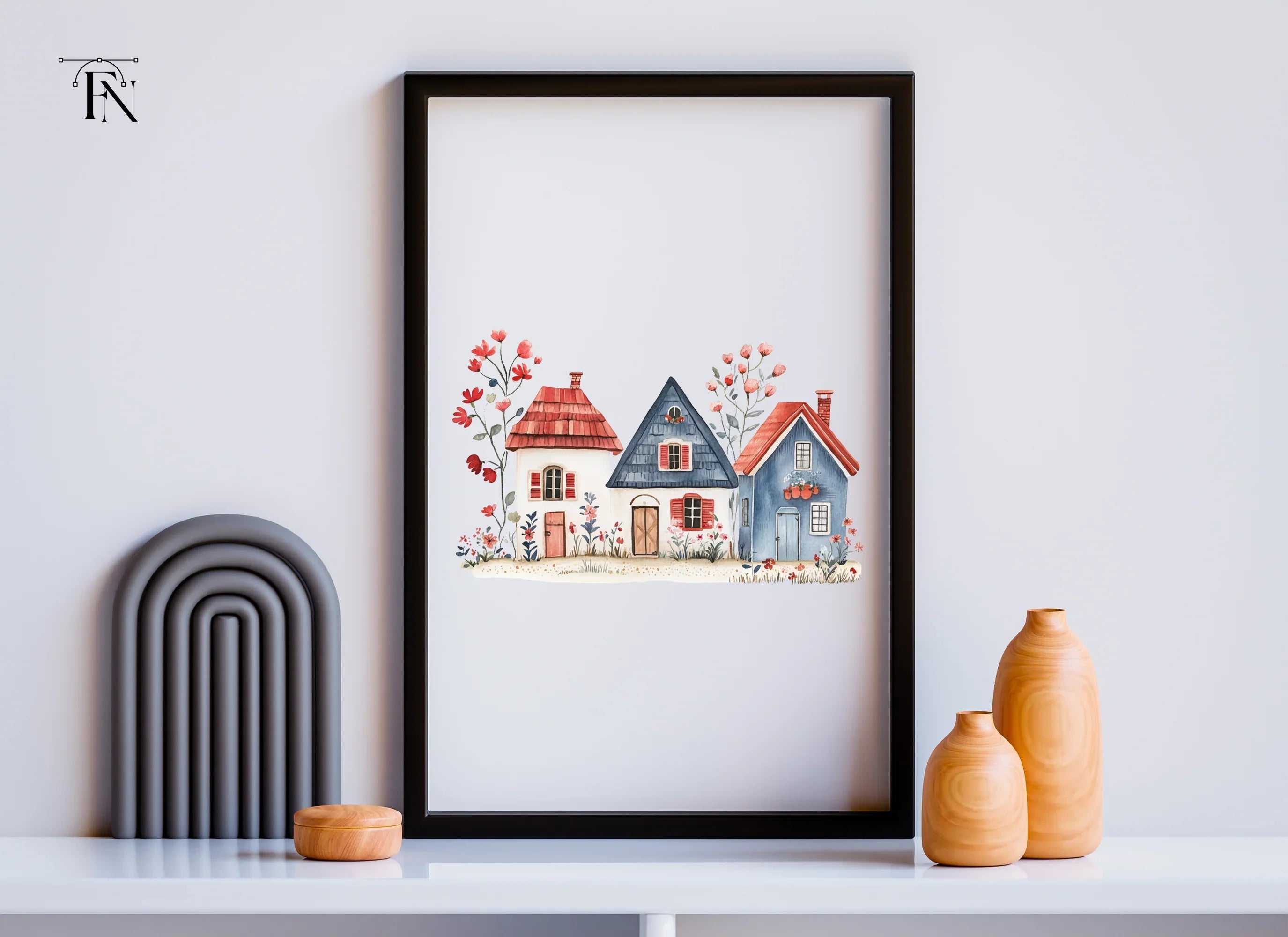 Charming Village Houses Clipart Bundle
