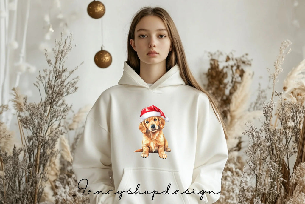 Adorable Christmas Puppies Clipart Bundle