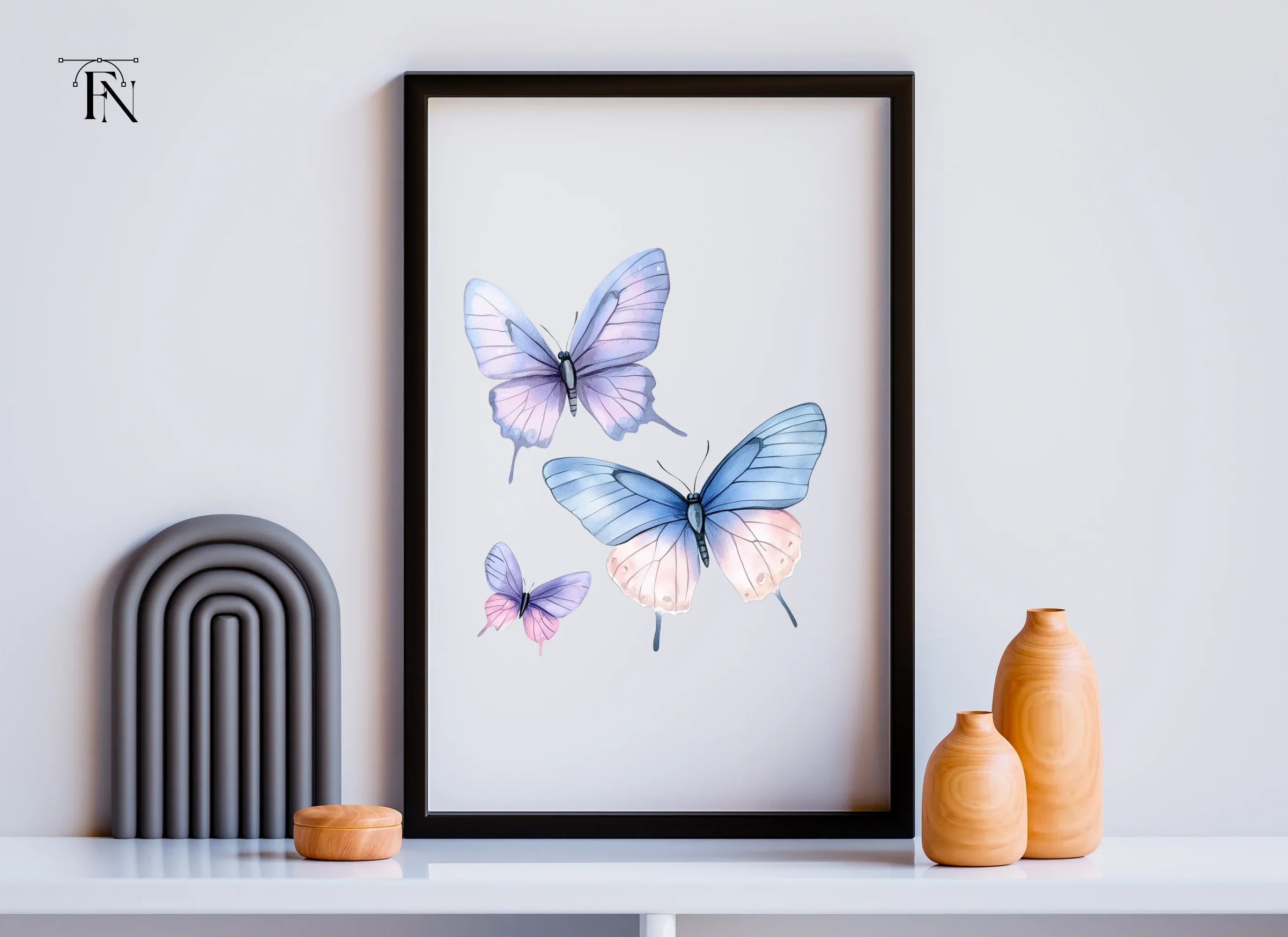 Blue and Purple Butterfly Clipart Bundle