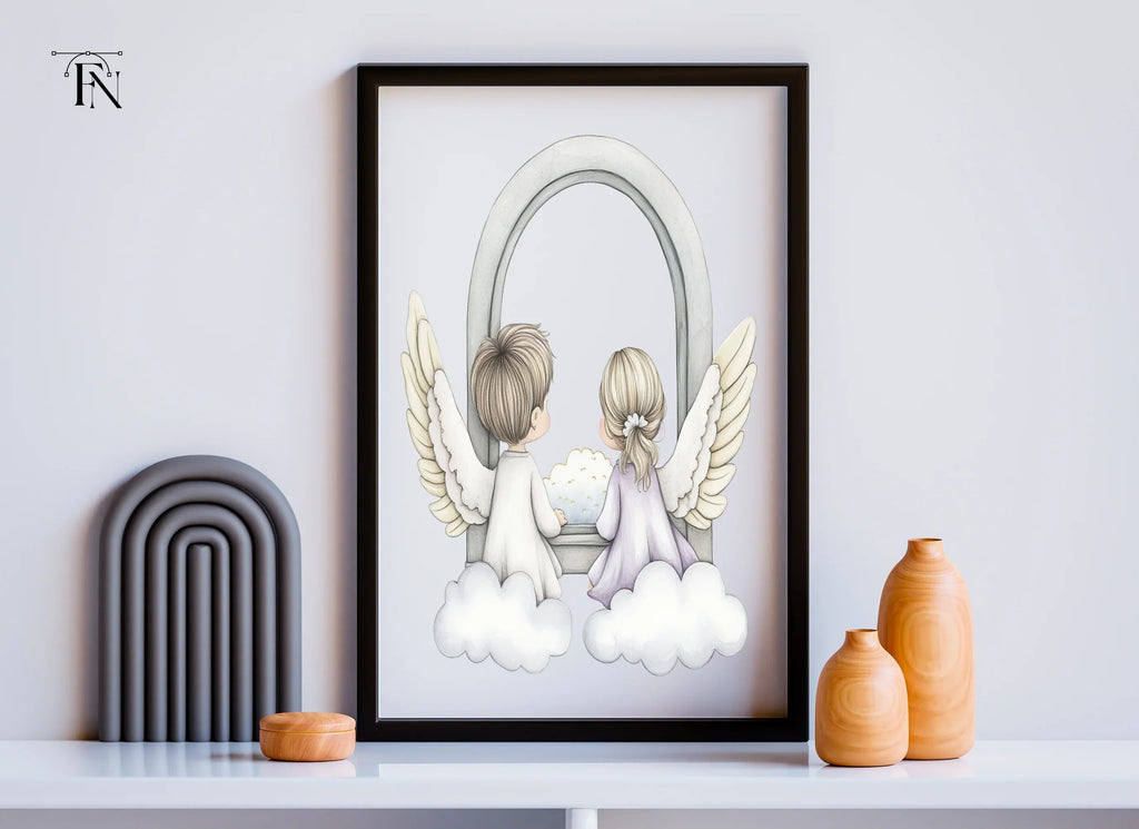 Angels Looking Out Window Clipart Bundle