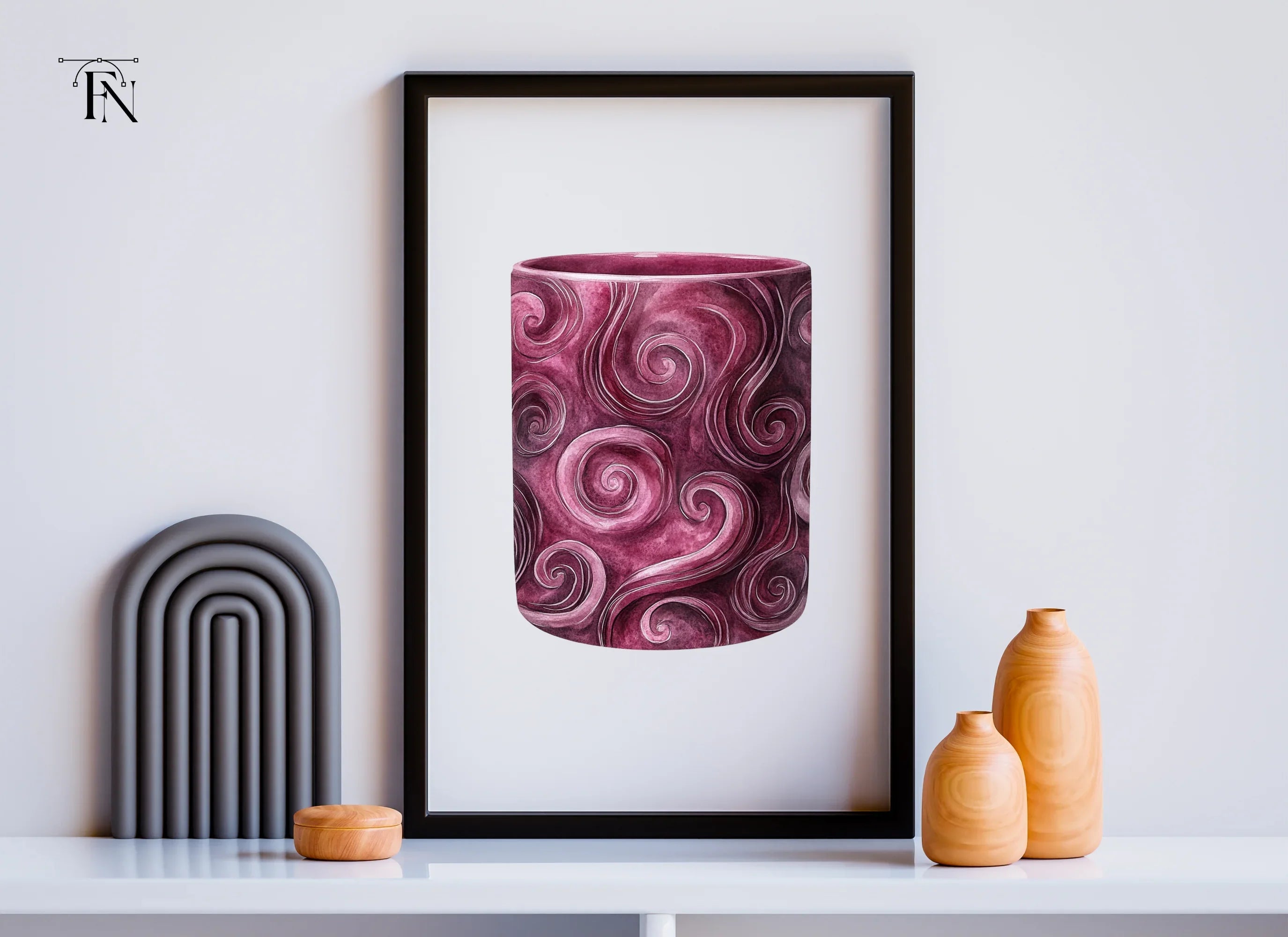 Swirls Pink Clipart Bundle
