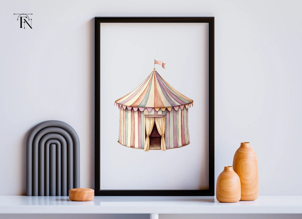 Pastel Circus Tent Clipart Bundle