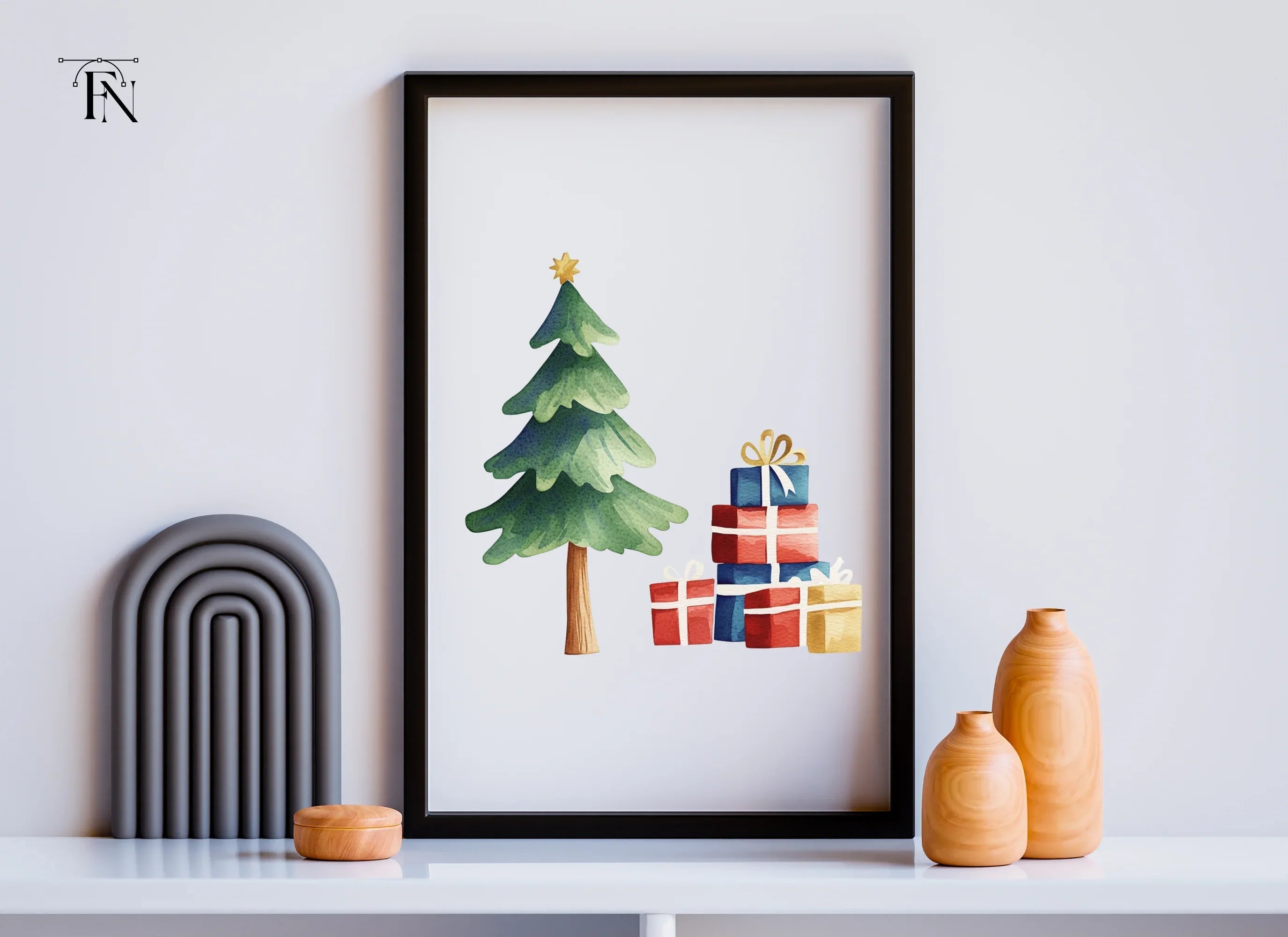 Christmas Trees Gifts Clipart Bundle