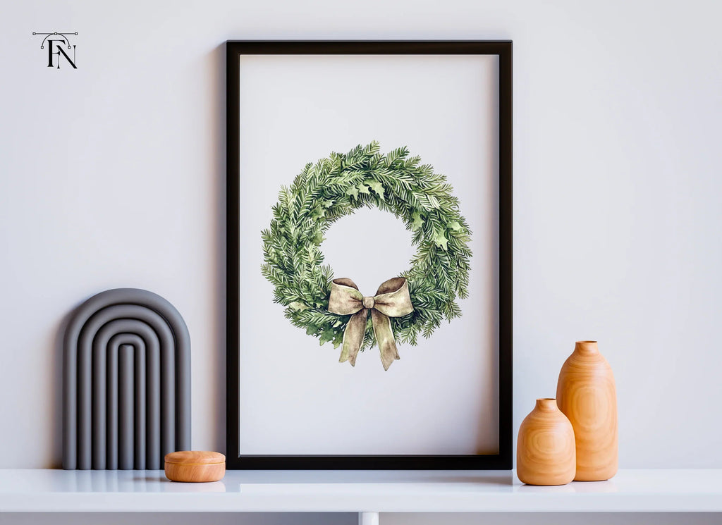 Christmas Bay Leaf Wreaths Clipart Bundle