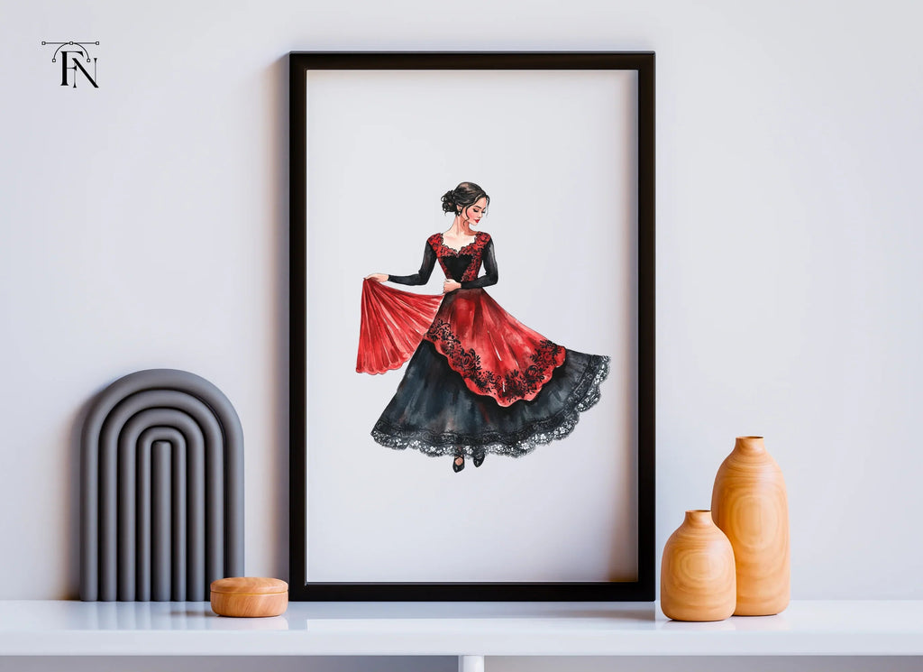 Elegant Flamenco Dancers Clipart Bundle