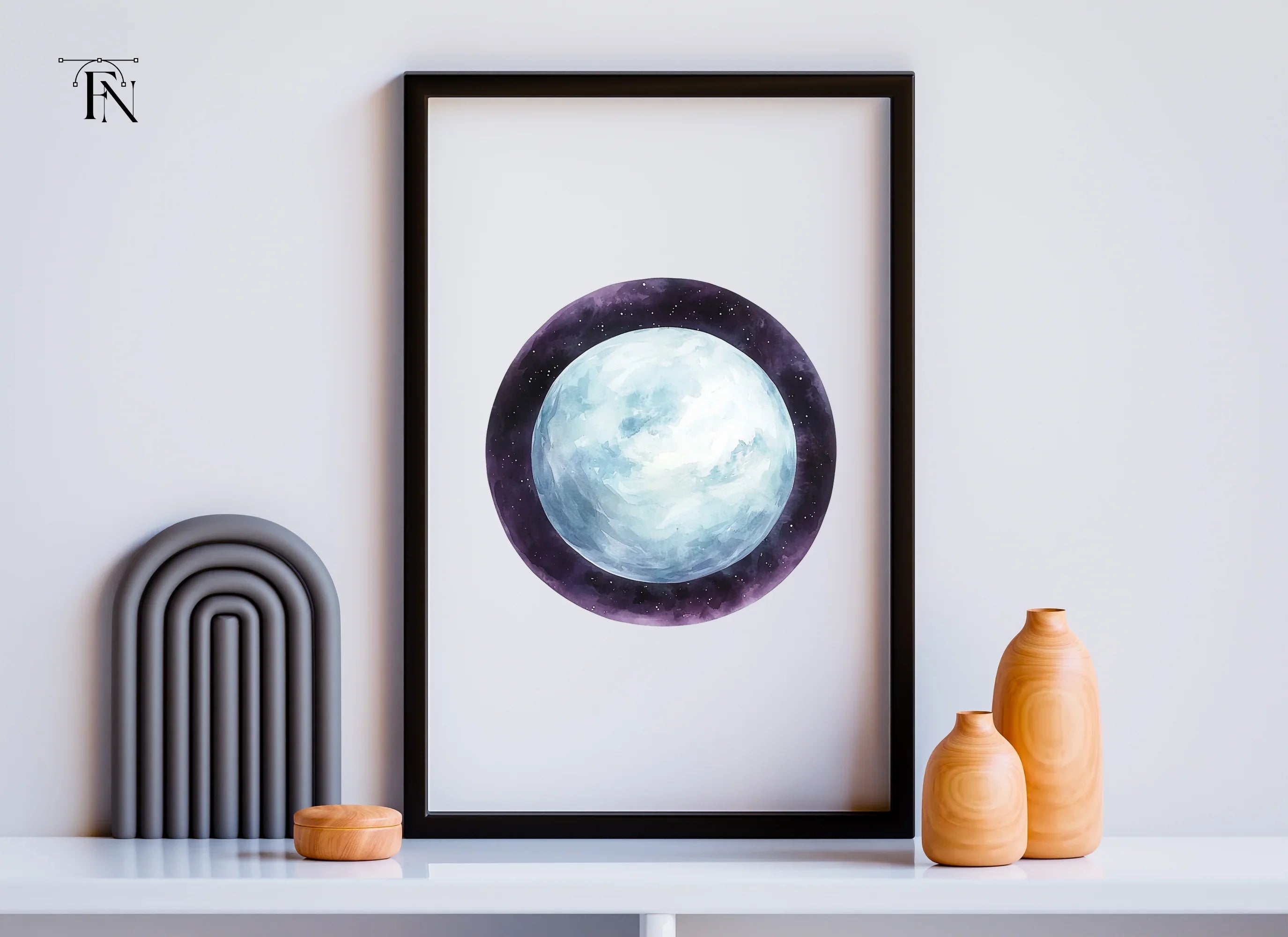 Blue Planets Clipart Bundle